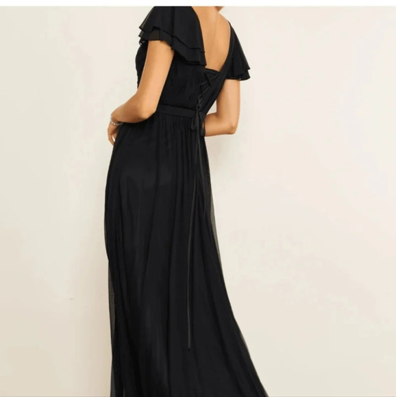 Black Women's Maxi Dress, Corset Back, Size M, Witchy, Whimsigoth, Bridesmaid - Picture 2 of 5